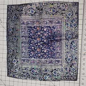 Vintage Pillow Cover, New Unused 16.5 x 16.5 Blue‎ and Gold, 2000